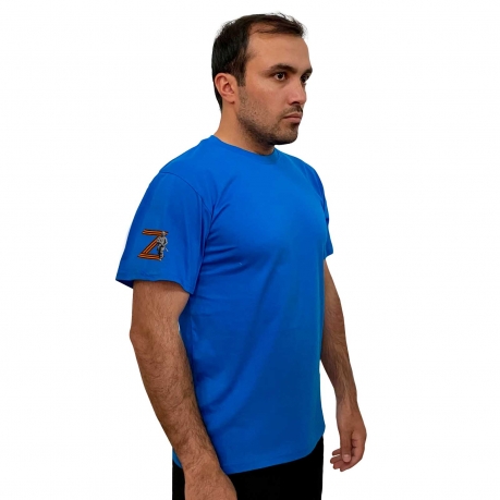 Голубая мужская футболка с литерой Z