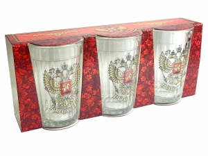 Граненые стаканы с гербом России