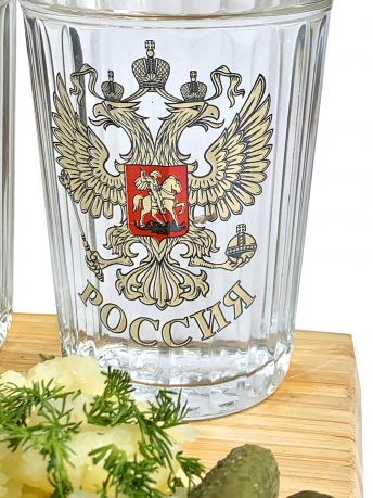 Граненые стаканы с гербом России