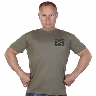 Хаки футболка с термотрансфером Ландшафтный дизайнер