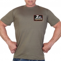 Хаки футболка с термотрансфером "Zа пацанов"