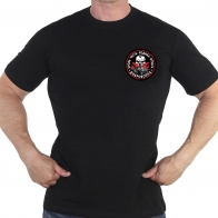 Хлопковая черная футболка с термоаппликацией "Доброволец Z