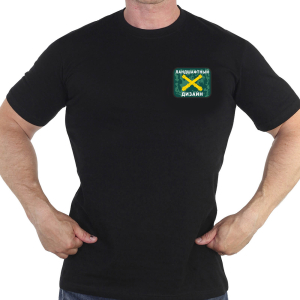 Хлопковая черная футболка с термоаппликацией "Ландшафтный дизайн"