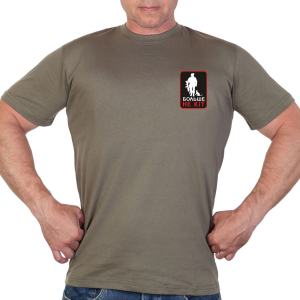 Хлопковая оливковая футболка с термоаппликацией "Больше не кiт"