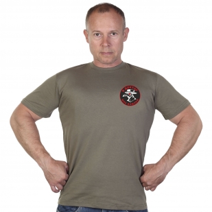 Хлопковая оливковая футболка с термоаппликацией "Я доктор мне видней"