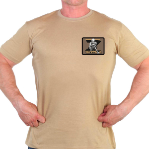 Хлопковая песочная футболка с термонаклейкой "Штурм-Z"