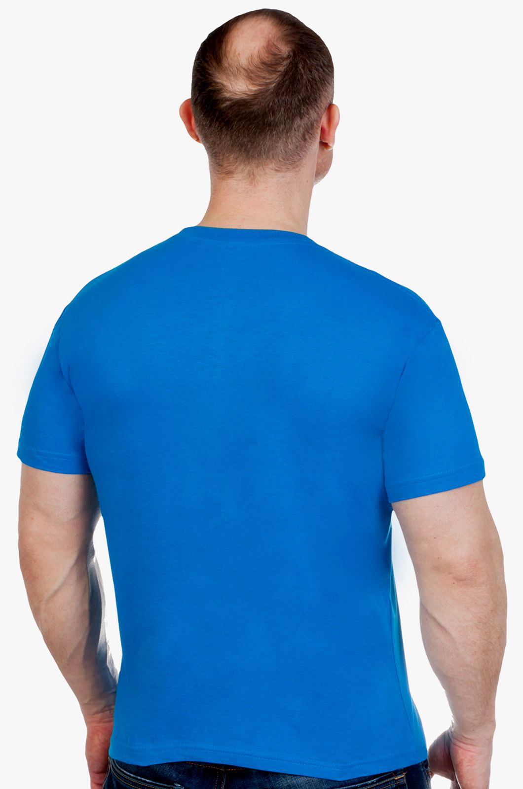 Купить хлопковую синюю футболку РОССИЯ с доставкой или самовывозом