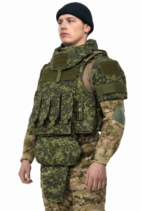 Бронежилет полной защиты NIJ IIIA "Армор" с подсумками (камуфляж Цифра)