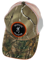 Камуфляжная бейсболка Browning с оранжевой просторочкой