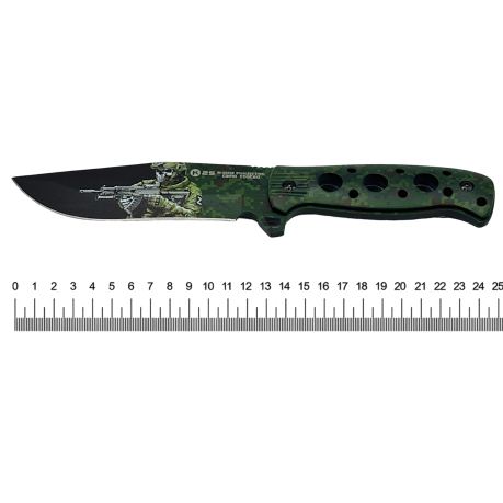 Камуфляжный нож К25 с бойцом СВО (Русская цифра)