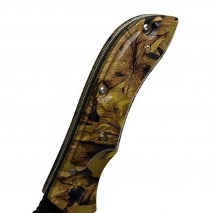 Камуфляжный складной нож Frost Cutlery Forest Camo 440
