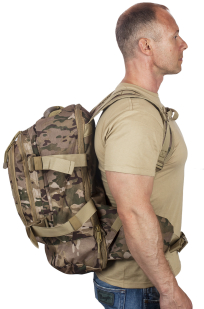 Камуфляжный тактический рюкзак с шевроном Охотничьего спецназа купить онлайн