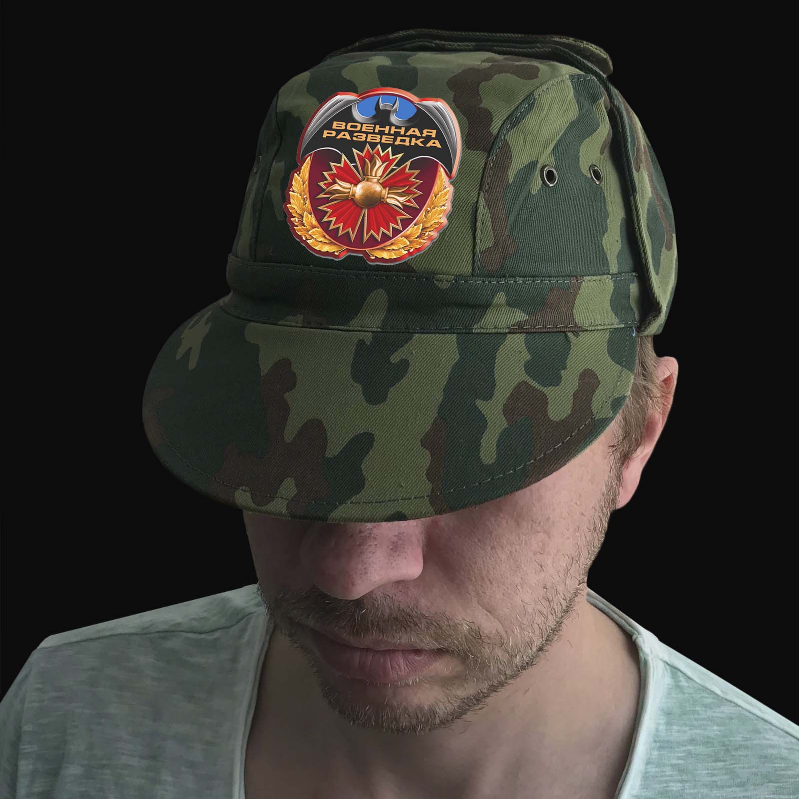 Камуфляжная кепка для военного разведчика - надежное качество, мужской дизайн №тр822