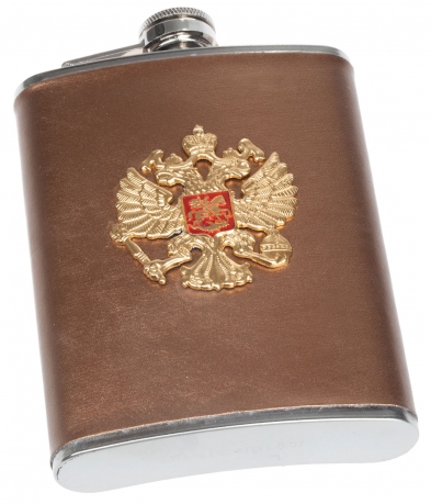 Купить карманную фляжку в подарок патриоту "Герб России"