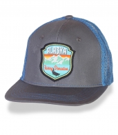 Популярная кепка снепбек ALASKA с прямым козырьком и сеткой.