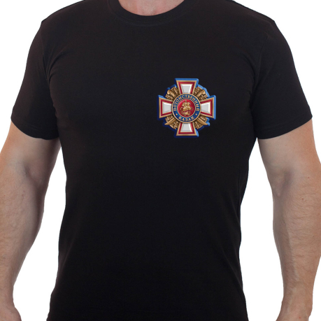 Классная футболка с термотрансфером "Потомственный казак"