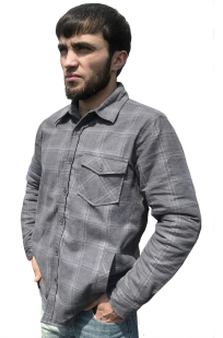 Клетчатая мужская рубашка с вышитым шевроном ВДВ 31 ОДШБр - заказать с доставкой