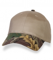 Комбинированная мужская кепка с камуфляжным козырьком