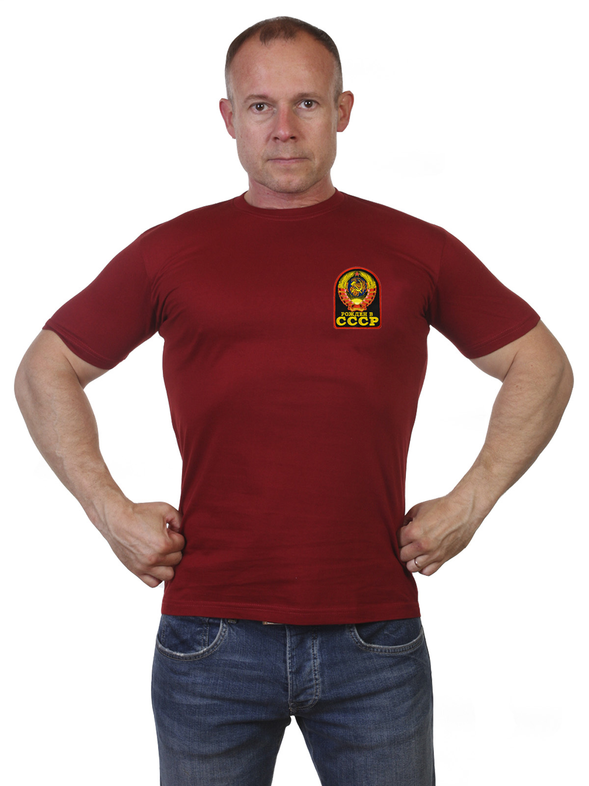 Мужская хлопковая футболка с гербом СССР
