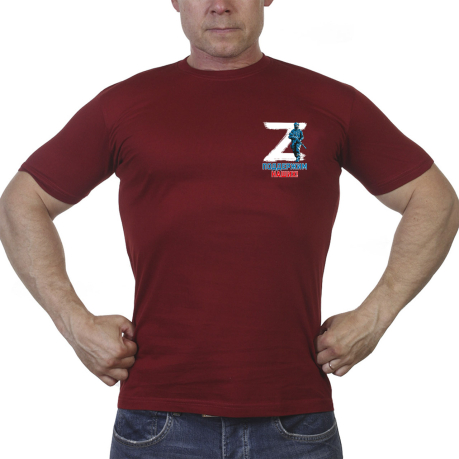 Краповая футболка с термоаппликацией буква «Z» – поддержим наших! 