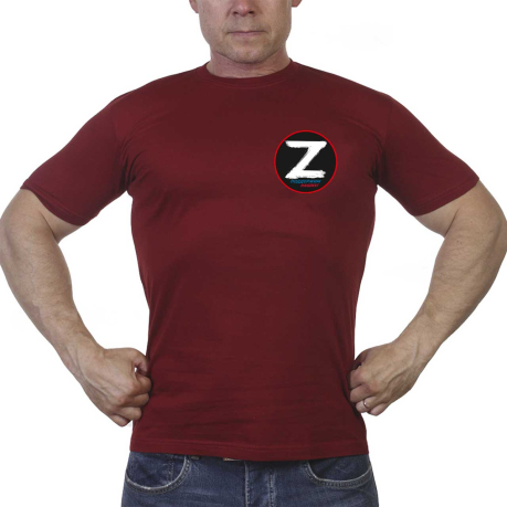 Краповая футболка с термотрансфером буква «Z» – поддержим наших! 