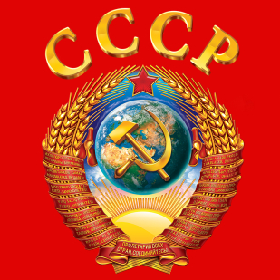Красная футболка СССР - принт цветной