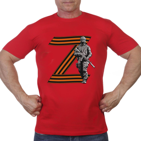 Красная футболка "За участие в операции Z" 