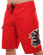 Красные бордшорты с логотипом профессионального хоккейного клуба Calgary Flames (НХЛ)