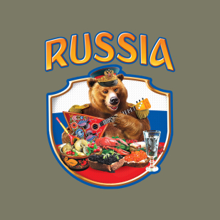 Крутая футболка с эмблемой "Россия" - купить в подарок