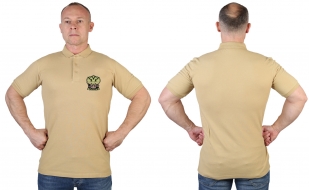 Крутая мужская футболка-поло с вышитым Гербом России