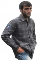 Крутая мужская рубашка с вышитым шевроном 137 ПДП ВДВ
