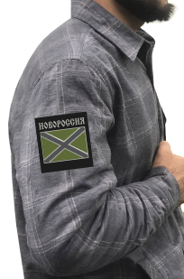 Крутая рубашка с вышитым полевым шевроном Новороссия - купить в Военпро