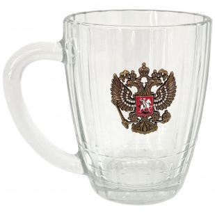 Кружка для пива с гербом РФ
