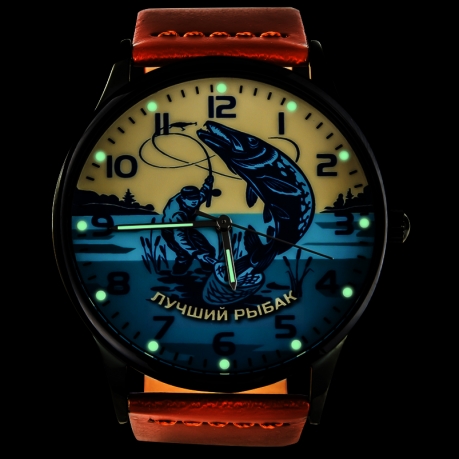 Кварцевые часы «Лучшему рыбаку» - с подсветкой