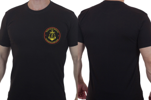 Лаконичная футболка с вышивкой Морская Пехота ЧФ - заказать в розницу