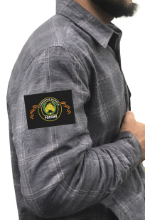 Лаконичная рубашка с вышитой эмблемой Танковые Войска - купить в розницу