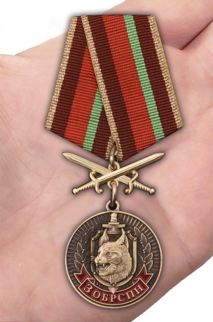 Латунная медаль 3 ОБрСпН ВВ МВД Республики Беларусь - вид на ладони