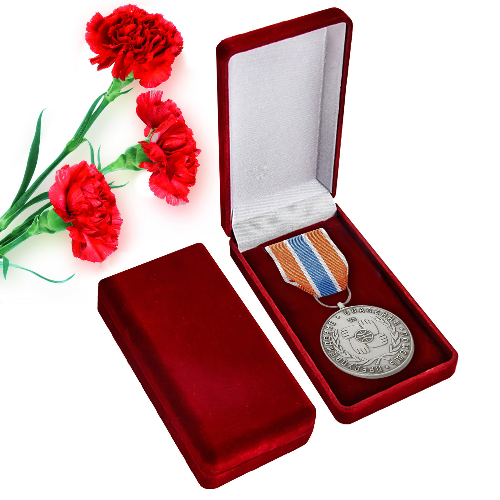 Купить латунную медаль МЧС "Участнику чрезвычайных гуманитарных операций" оптом