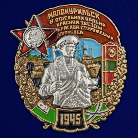 Латунный знак 8 отдельная бригада сторожевых кораблей Малокурильск - общий вид