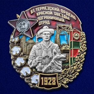Латунный знак 81 Термезский ордена Красной Звезды пограничный отряд - общий вид