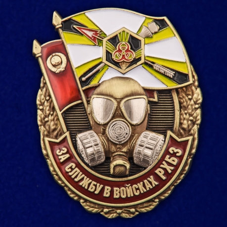 Латунный знак За службу в войсках РХБЗ - общий вид