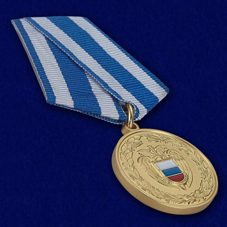 Медаль ФСО РФ "За боевое содружество" в футляре из флока с пластиковой крышкой - общий вид
