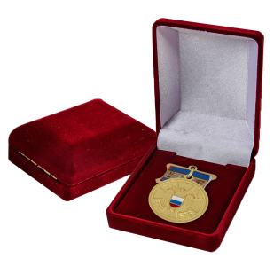 Медаль ФСО РФ За отличие в труде в бархатном футляре