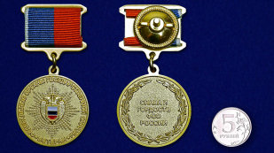 Медаль Ветеран федеральных органов государственной охраны - сравнительный размер