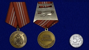 Медаль МЧС России «За безупречную службу» - сравнительный размер