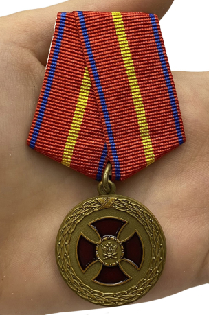 Медаль Министерства Юстиции За усердие 1 степени - вид на ладони