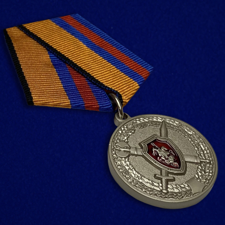 Медаль МО РФ "За заслуги в обеспечении законности и правопорядка" - вид под углом