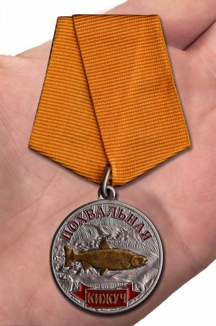Медаль Похвальная Кижуч - вид на ладони