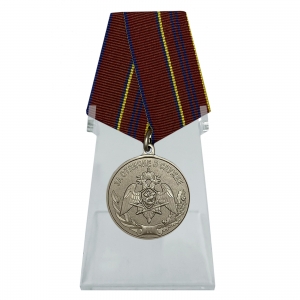 Медаль Росгвардии "За отличие в службе" 2 степени на подставке