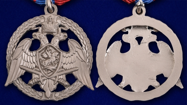 Медаль Росгвардии За проявленную доблесть 2 степени - аверс и реверс